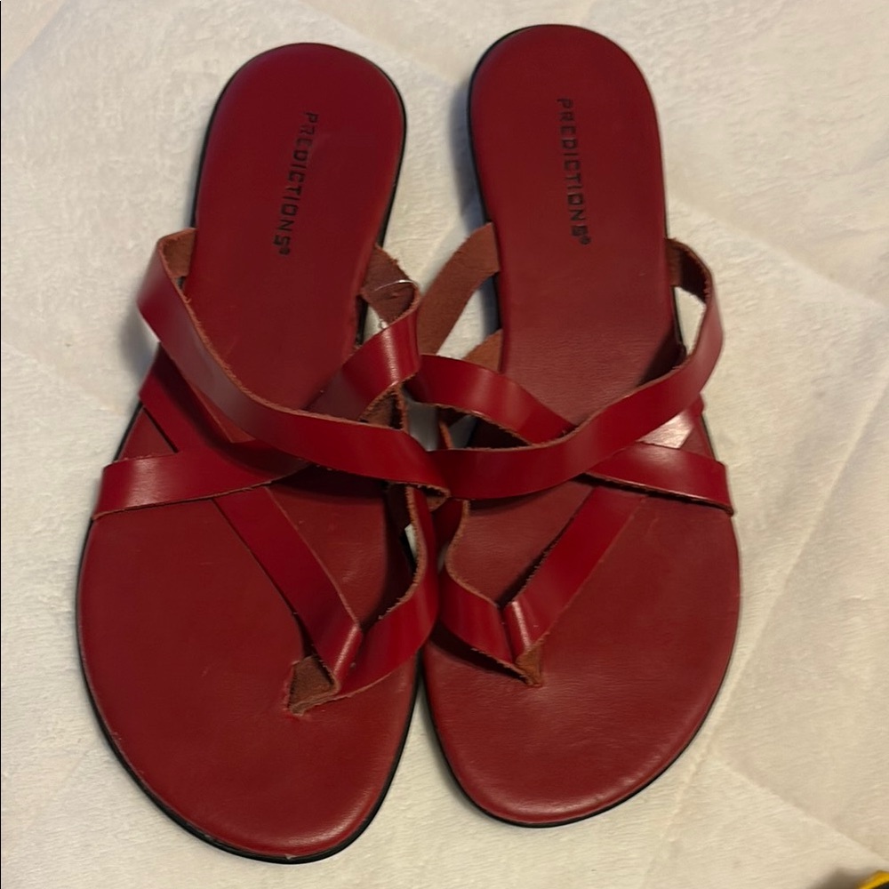 Predictions Red Sandals Crisscross Slip-On